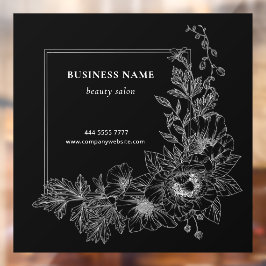 Elegante Salão de Beleza de Fronteira Floral Preto