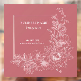 Elegante Salão de Beleza de Fronteira Floral Rosa 