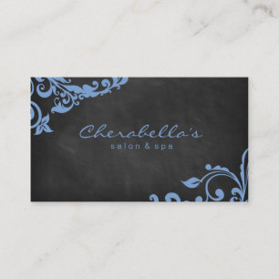 Elegante Salon Spa Floral Cartão de visita Chalkb