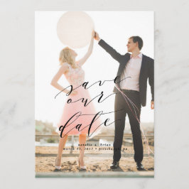 Elegante Salve o cartão com fotos de caligrafia Da