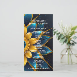 Elegante Sapphire e Dourada Casamento Floral