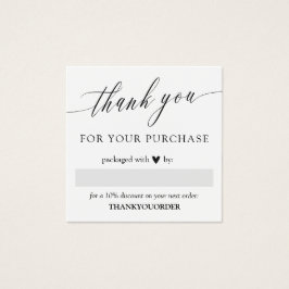 Elegante Script Black Heart Obrigado Por Ordem