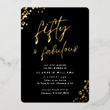 Elegante Script Cinquenta e Fabuloso Aniversário D