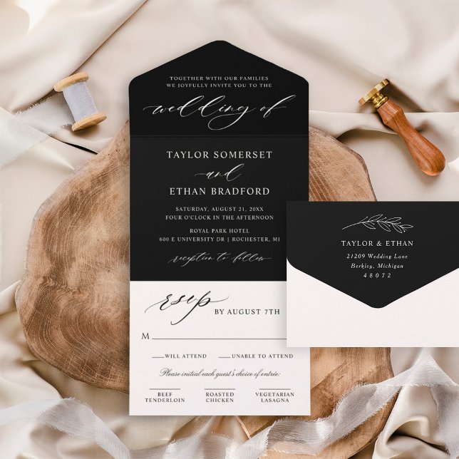 Elegante Script de Caligrafia Preta para Casamento (Criador carregado)