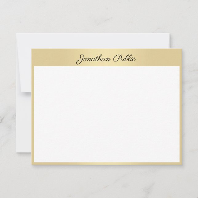 Elegante Script Dourado Personalizado Modelo (Frente)
