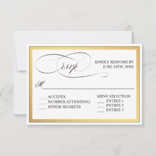 Elegante Script Florea RSVP de Casamento