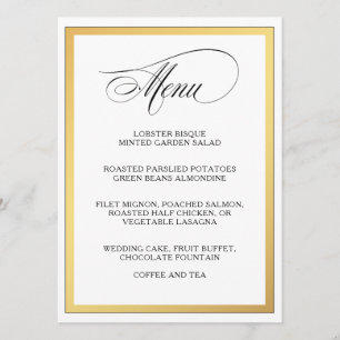 Elegante Script Flourish Menu Casamento