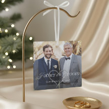 Elegante Script Padre do Groom Photo Keepsasasasak