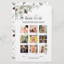 Elegante Script Winter Floral Chá de panela Game