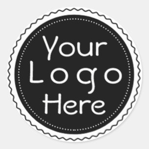 Elegante seu logotipo aqui adesivo redondo clássi