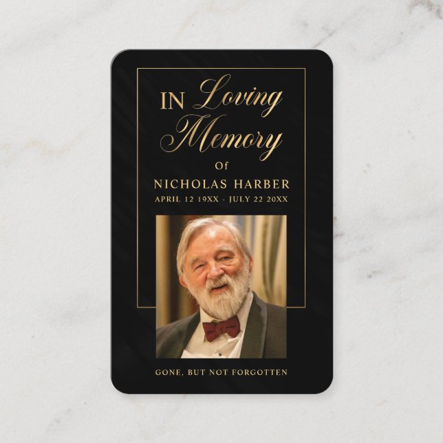 Elegante Simpatia Fotográfica Dourada Cartões de O (Frente)