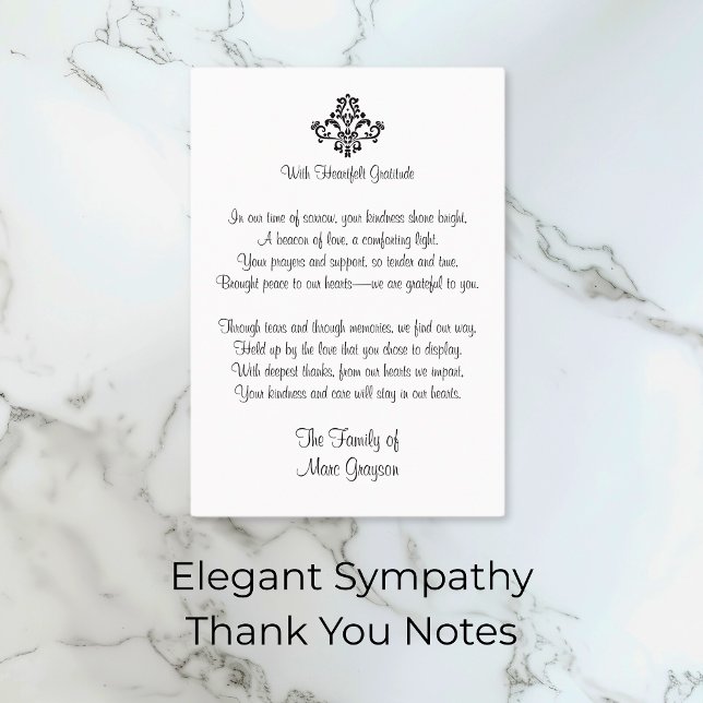Elegante Simpatia Obrigado Notas (Elegant Sympathy Thank You Notes)