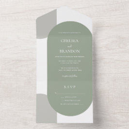 Elegante Simples Arcos Verde-Salvia Casamento Boêm