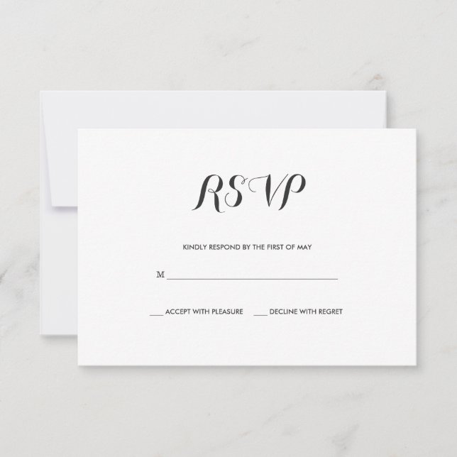 Elegante Simples | Cartão RSVP de Casamento Modern (Frente)
