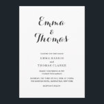 Elegante Simples | Convite para casamento moderno<br><div class="desc">Um convite de casamento simples, mas elegante, perfeito para casais querendo um tema de casamento clássico e subestimado. Este design apresenta uma fonte de script elegante para o título e uma fonte simples e clara sans-serif para o texto do corpo. As cores mostradas são uma sutil cinza escura. Essas fontes,...</div>