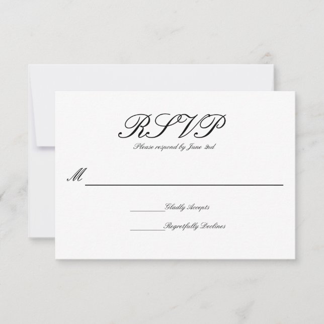Elegante Simples Formal - RSVP (Frente)