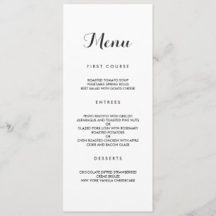 Elegante Simples   Menu Casamento Moderno