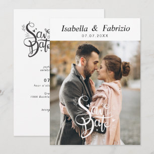 Elegante Simples Salve o Convite de casamento de D