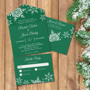 Elegante Snowflakes Casamento no inverno de Natal