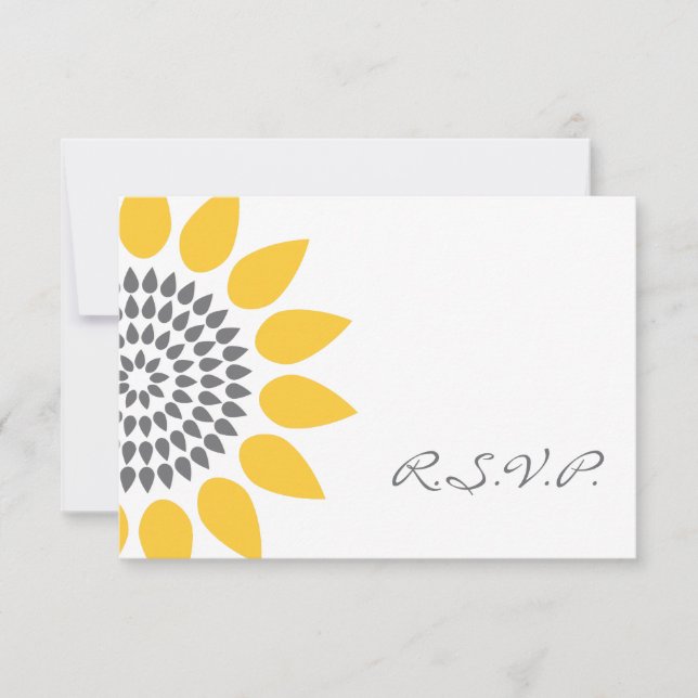 Elegante Sunflower RSVP (Frente)