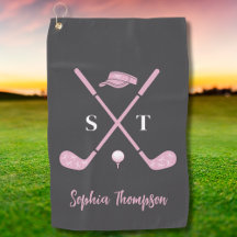 Elegante Taco de Golfe Rosa com Laços Brancos Aniv