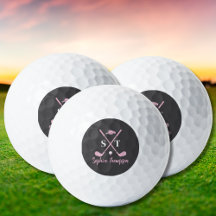 Elegante Taco de Golfe Rosa com Laços Brancos Aniv