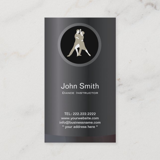 Elegante Tango Dance Lesson Cartão de visita (Frente)