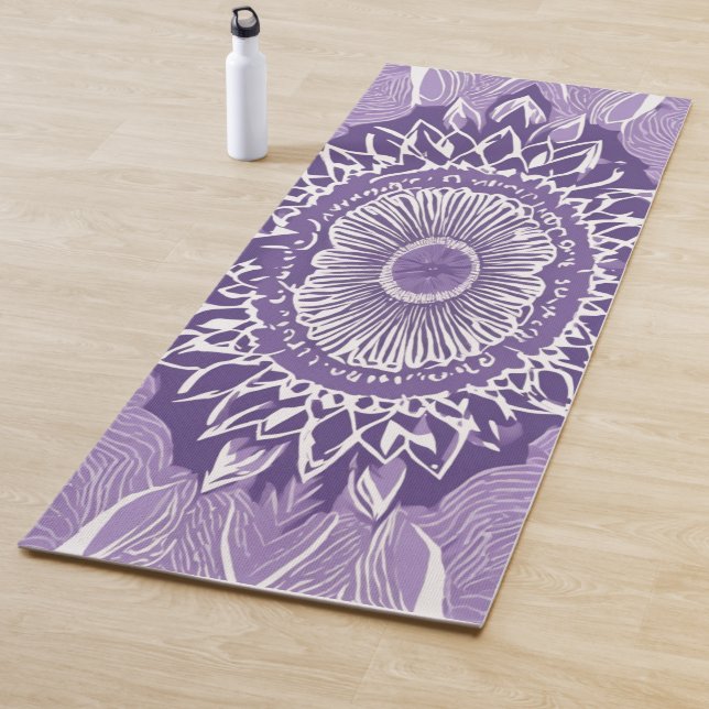 **Elegante Tapete de Yoga Mandala Violeta** (In Situ)