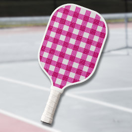 Elegante Tartã de Brilho Rosa no Branco