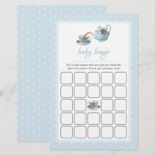 Elegante Teacups Chá de fraldas Tea Party Bingo
