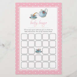 Elegante Teacups Chá de fraldas Tea Party Bingo