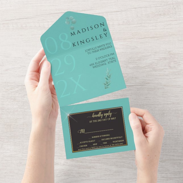Elegante Teal Fab (Aba destacável)