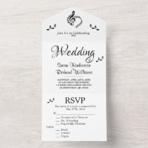 Elegante Tema De Casamento De Música Com RSVP Tudo