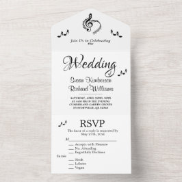 Elegante Tema De Casamento De Música Com RSVP Tudo