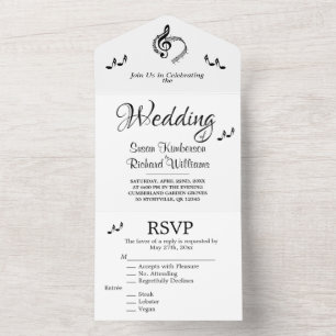 Elegante Tema De Casamento De Música Com RSVP Tudo
