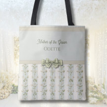 Elegante Tote de Listras Florais para a Mãe do Noi