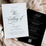 Elegante Tudo em Um Convite de Casamento com Detal<br><div class="desc">Apresentando nosso Convite de Casamento por Caligrafia Luxe - uma obra-prima de elegância eterno e luxo refinado. Feito em uma paleta clássica de preto e branco, este convite é um testemunho da sofisticação de sua próxima celebração. Elegantemente adornada com um belo roteiro de caligrafia, cada palavra dança através da página...</div>