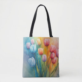 Elegante Tulips aquarela Bolsa