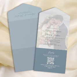 Elegante Vellum Photo Overlay Azul empoeirado | Có