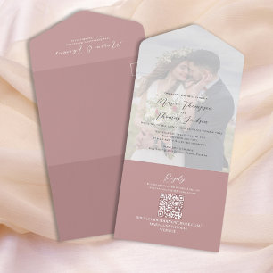 Elegante Vellum Photo Overlay Rosa empoeirado Có