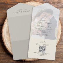 Elegante Vellum Photo Overlay Verde | Código QR