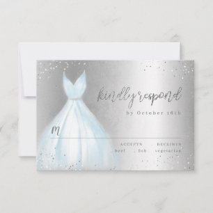 Elegante vestido azul prateado RSVP quinceañera