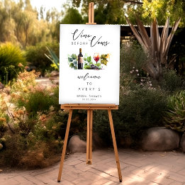 Elegante Vino Antes do Chá de panela Vows Bem-vind