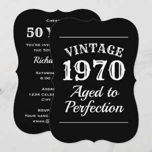 Elegante vintage 50º Convites de aniversário