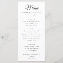 Elegante Vintage Chic Black White Toile Deer Menu