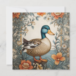 Elegante Vintage Duck Floral Design