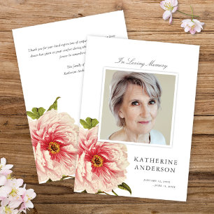 Elegante Vintage Floral Memorial Foto Anúncio