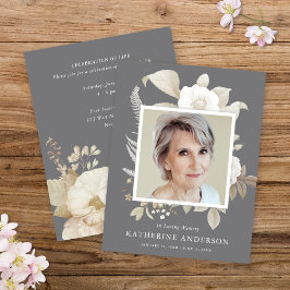 Elegante Vintage Floral Memorial Foto Anúncio