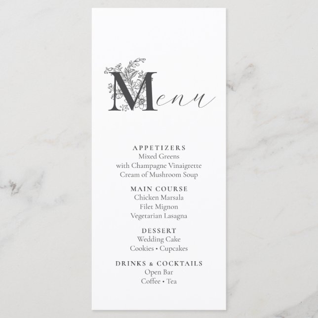 Elegante Vintage Floral Menu (Frente)