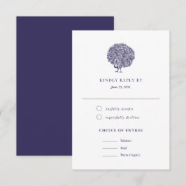 Elegante Vintage Peacock Meal Choice Wedding RSVP
